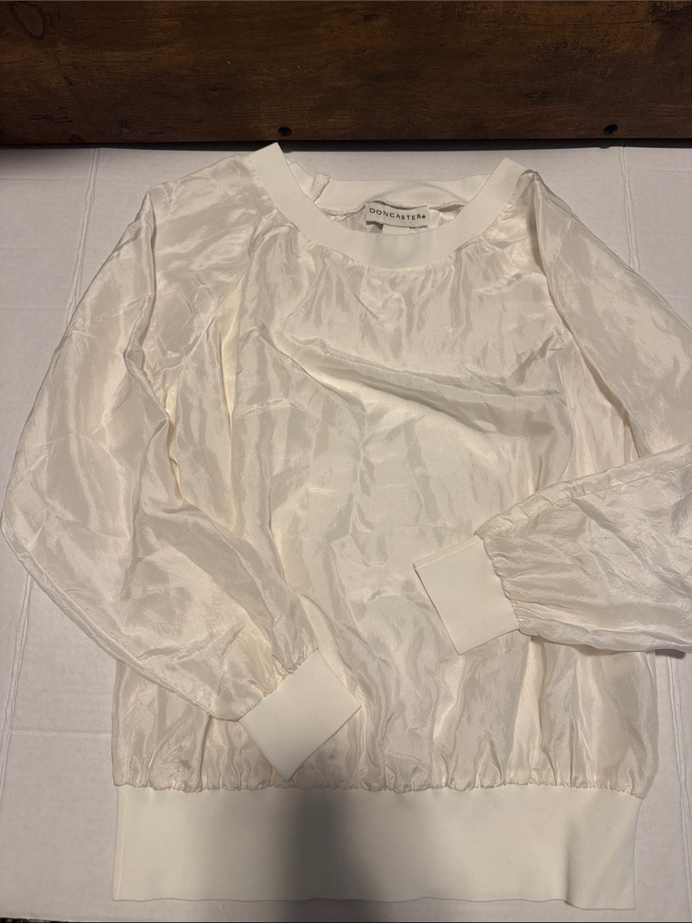 Doncaster Womens Ivory 100% Silk Pullover Top